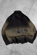 Tired Back Printed Dip-Dye Dropshoulder Shirt